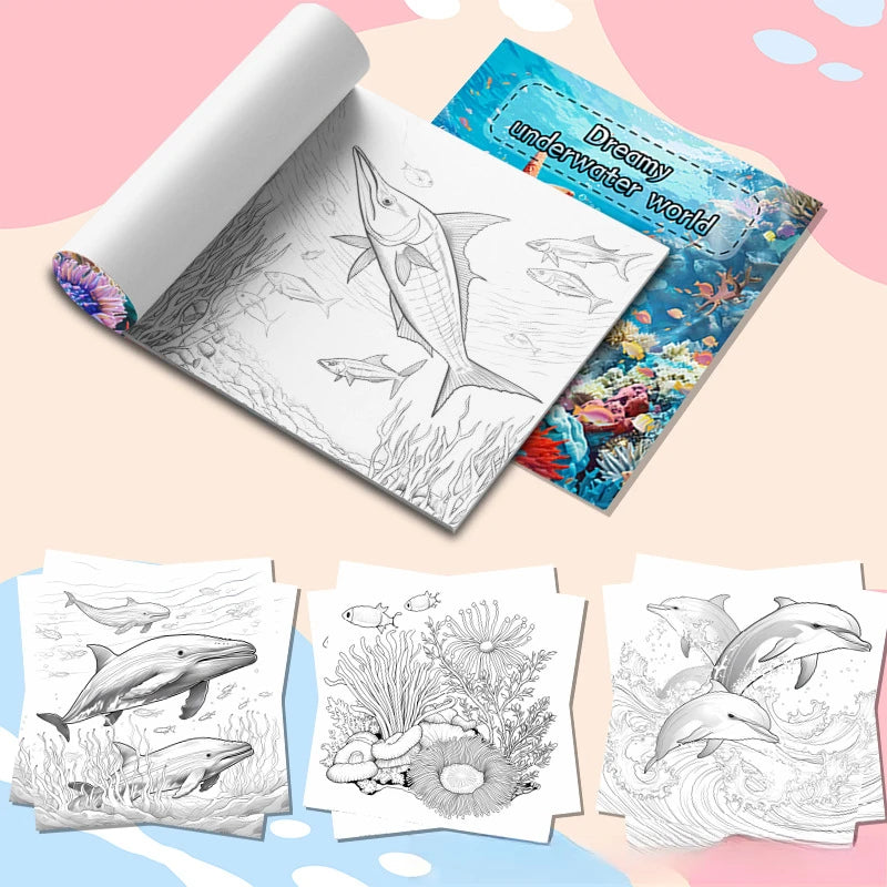 Bview Art Underwater Wonders Relaxing Coloring Book Featuring Ocean