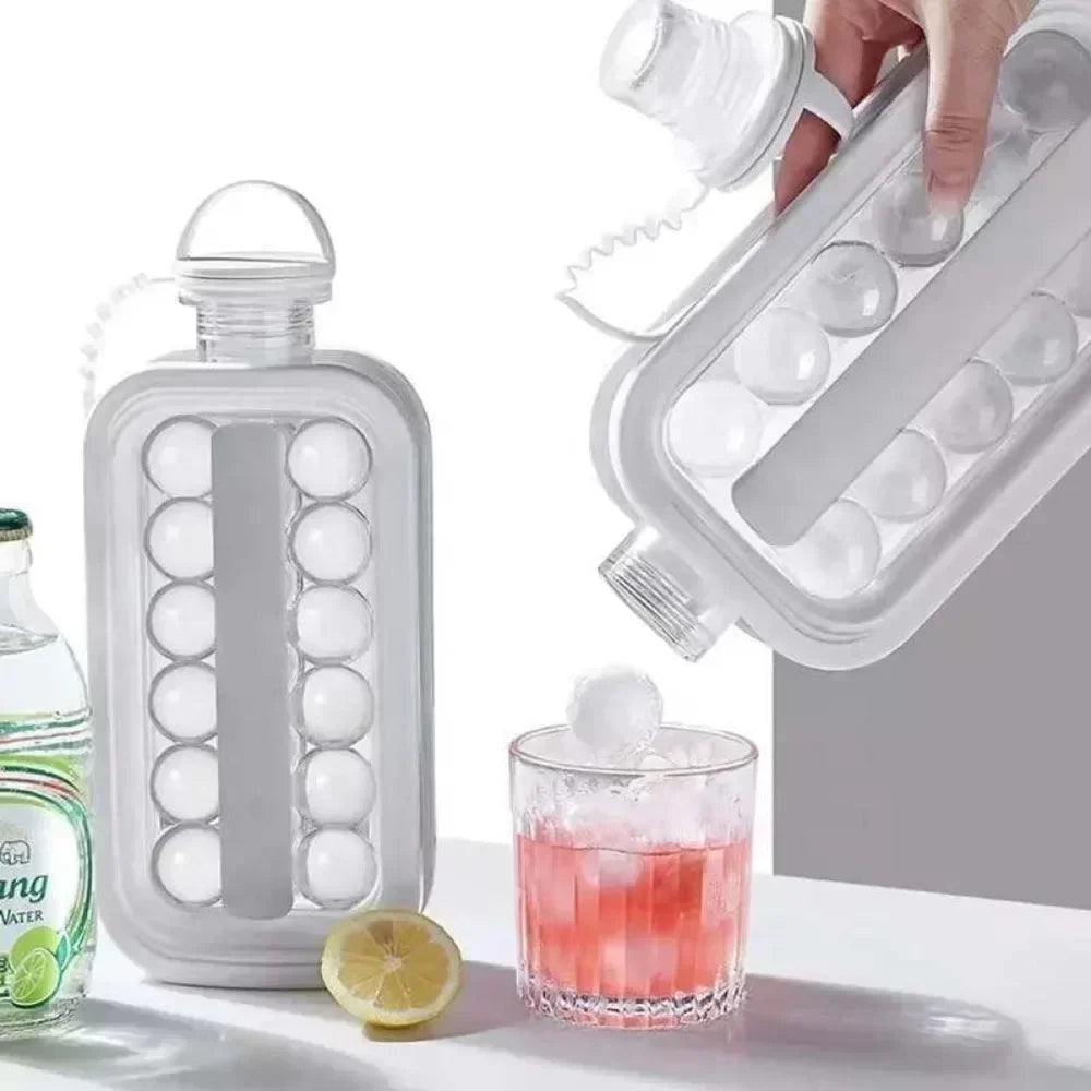 2-in-1 Folding Ice Maker Water Bottle – 17 Hockey Cubes