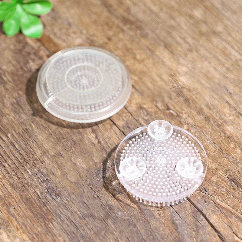 Round Ikebana Kenzan Flower Frog Suction Cup Plastic Arranging Tool Art Fixed Rubber Base Holder Floral Decor Pot Vase Peaceful Pleasures Health and Wellness