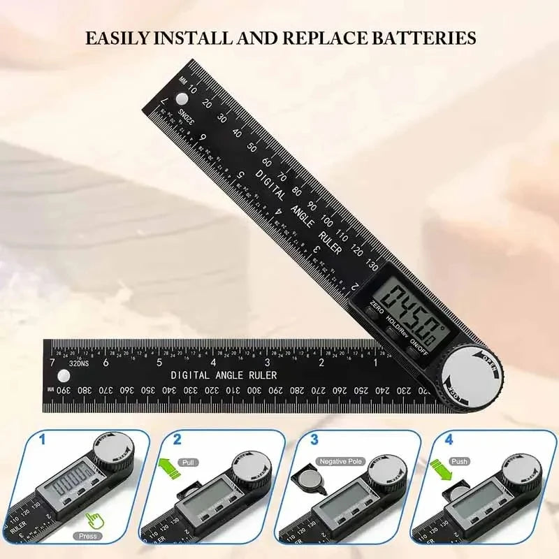 HOMEFISH 1 PC 2 in 1 Digital Angle Detector Scale Suitable for Woodworking Measurement Tools High Accuracy Mutifunction Tools Peaceful Pleasures Health and Wellness