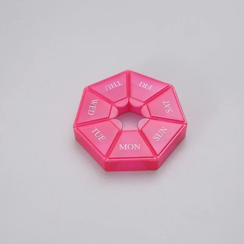 New 7 Days Pill Medicine Box Weekly Tablet Holder Portable Travel Mini Small Pill Box Pills Cases Storage Organizer Container Peaceful Pleasures Health and Wellness NO.4