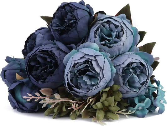 Silk Peony Artificial Flower Bouquet | 13 Stems Wedding Décor