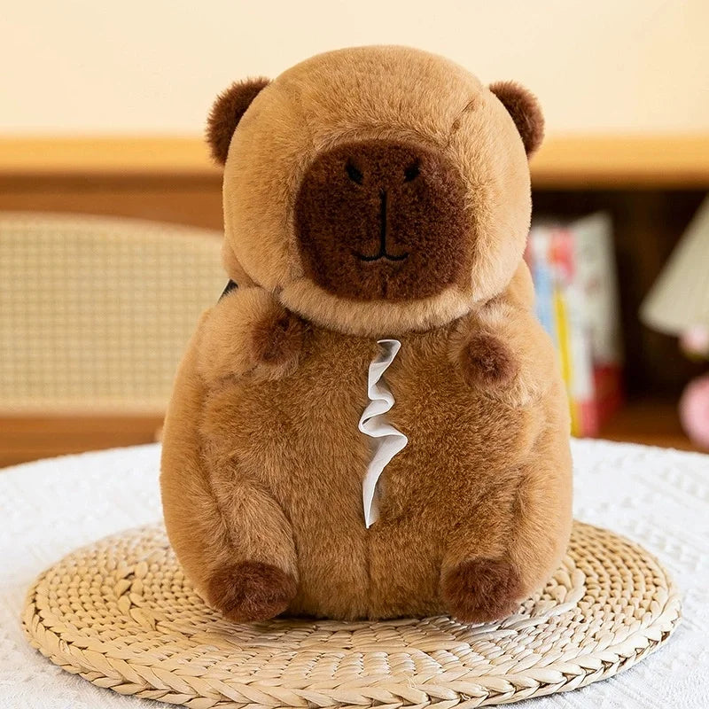 Capybara Plush Car Tissue Box Holder & Armrest Organizer