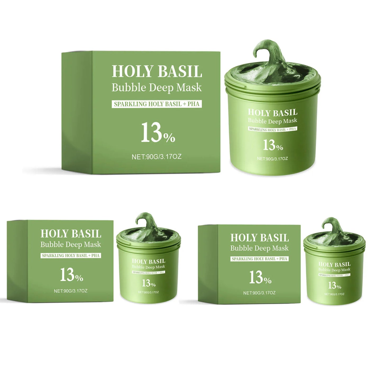 Holy Basil Bubble Mud Mask – Deep Cleansing & Oil Control 90g