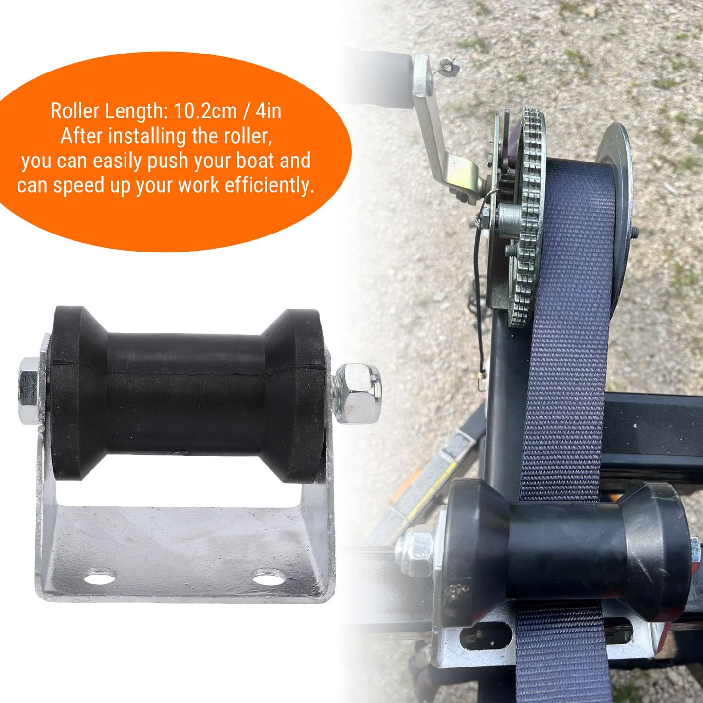4 Inch Rubber Keel Roller Assembly Kit | Boat Trailer Bracket