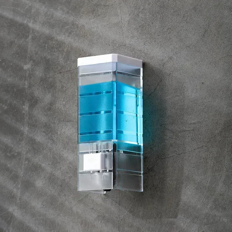 Transparent Wall-mounted Manual Soap Dispenser Household Bathroom Hotel Single-head Non-punching Hand Sanitizer Soap Dispenser Peaceful Pleasures Health and Wellness B