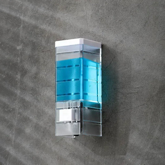 Transparent Wall-mounted Manual Soap Dispenser Household Bathroom Hotel Single-head Non-punching Hand Sanitizer Soap Dispenser Peaceful Pleasures Health and Wellness B