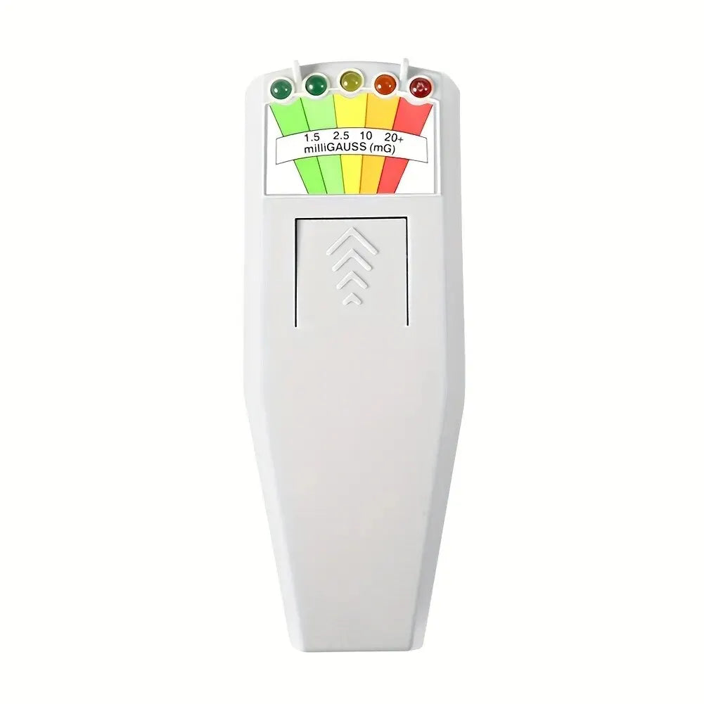 5-LED EMF Meter Magnetic Field Detector Ghost Hunting Paranormal Equipment Tester Portable Counter Professional EMF Meter Tester Peaceful Pleasures Health and Wellness White