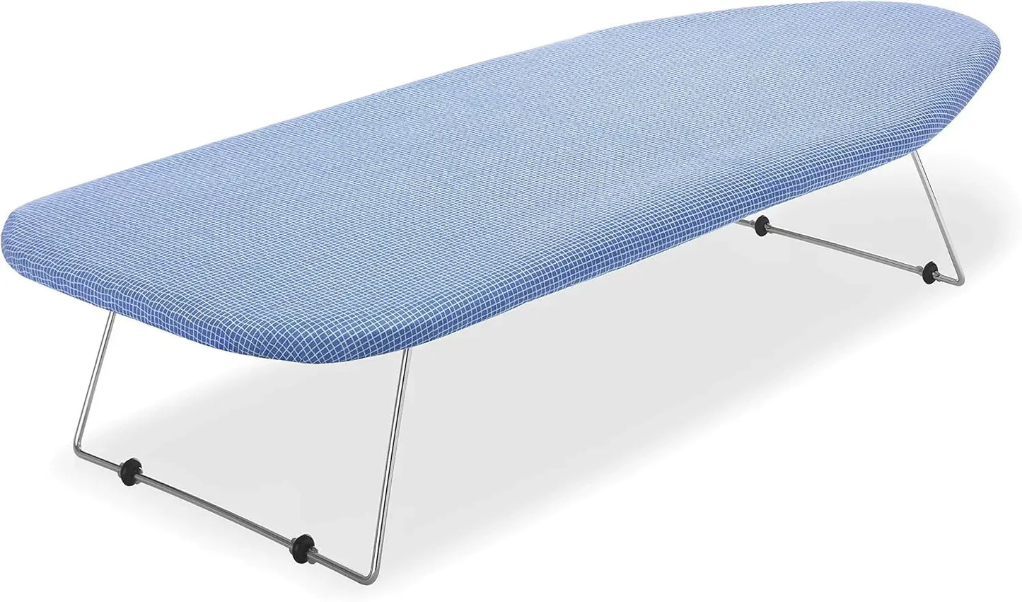 Portable Tabletop Ironing Board with Scorch-Resistant Blue Cover Ironing Accessories Peaceful Pleasures Health and Wellness United States