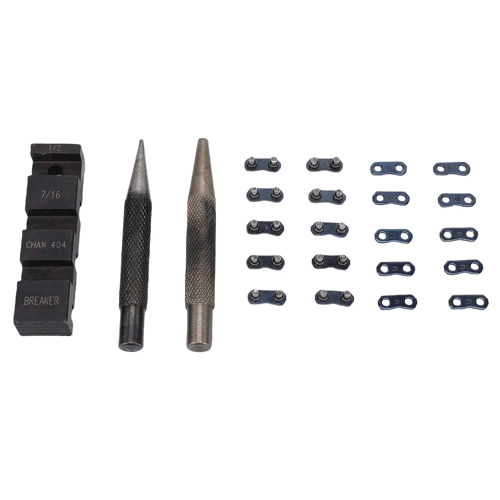 Portable Chainsaw Breaker Kit Chain Anvil and Punch Tool 10 Link Repair Preset Straps Compatible with 1/4 3/8 Inch 325 404 Pitch Peaceful Pleasures Health and Wellness A
