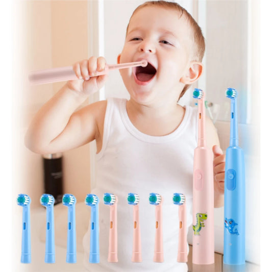 Rechargeable Smart Toothbrush for Children Cleaning Whitening & Massage 3 Modes IP67 Electric Cartoon Toothbrush 2-Min Timer Peaceful Pleasures Health and Wellness
