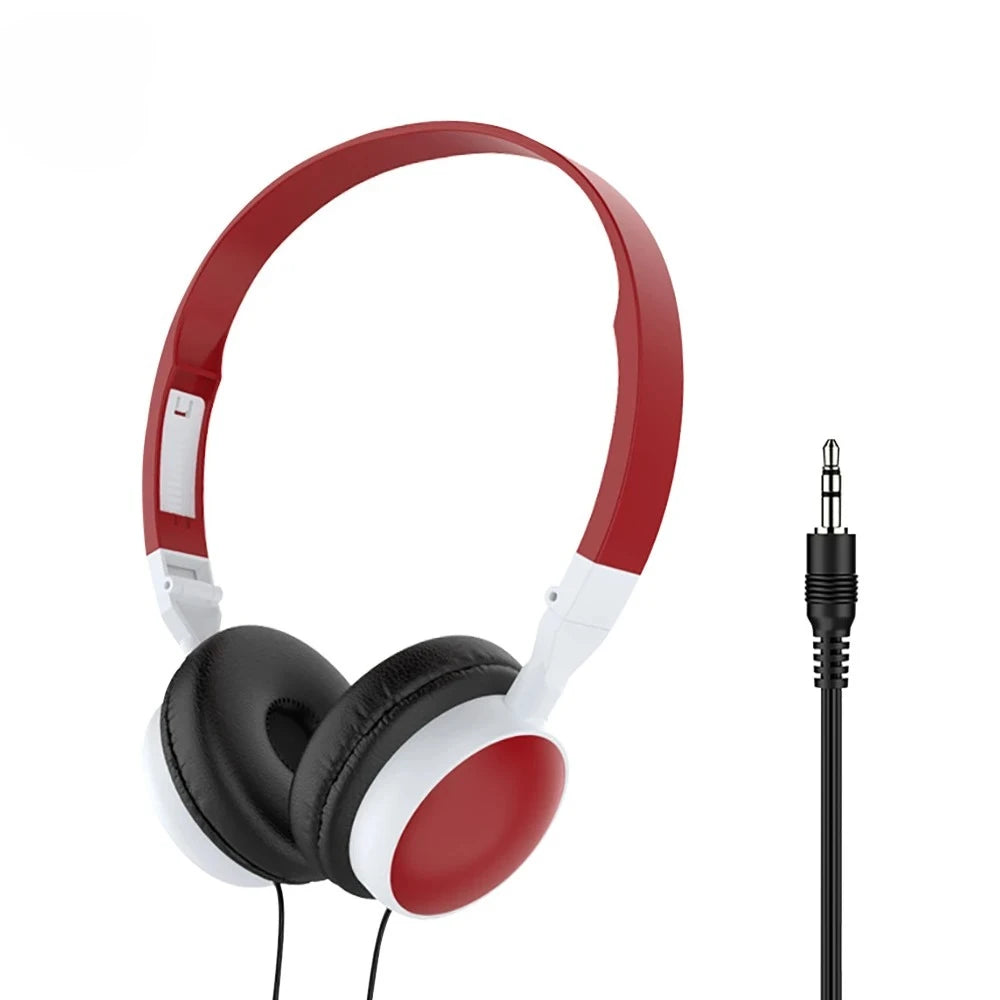 Subwoofer Wired Gaming Headset Hifi Sound Quality Foldable Portable 3.5mm Plug Headphones For Pc Game Host All Smartphones Peaceful Pleasures Health and Wellness Red