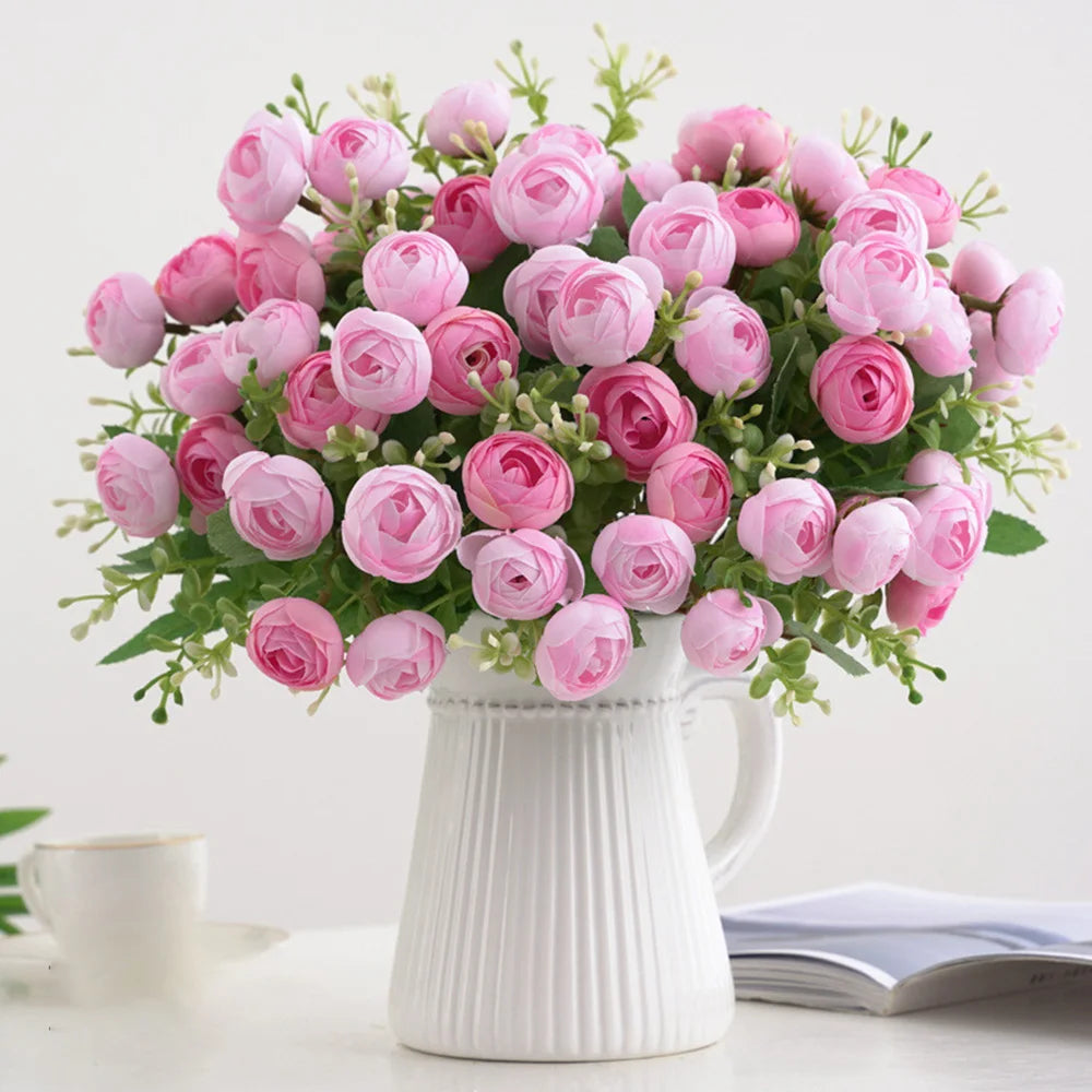 30cm Artificial Silk Ranunculus Bouquet | Wedding & Home Decor