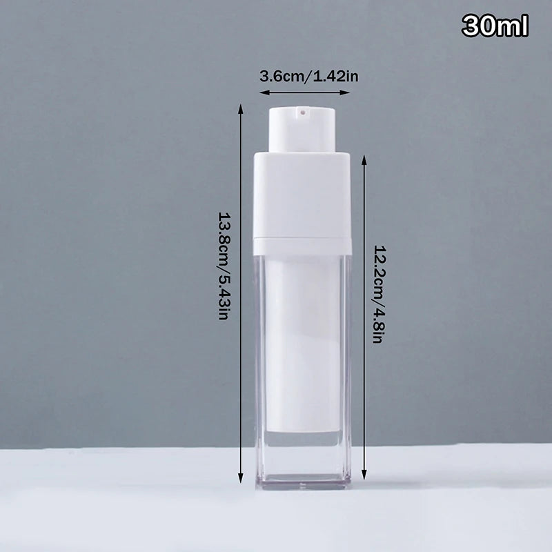 15/30/50ml Square Vacuum Bottle Press Lotion Empty Dispensers Liquid Foundation Makeup Portable Lady Essence Cosmetic Container Peaceful Pleasures Health and Wellness 30ml trans
