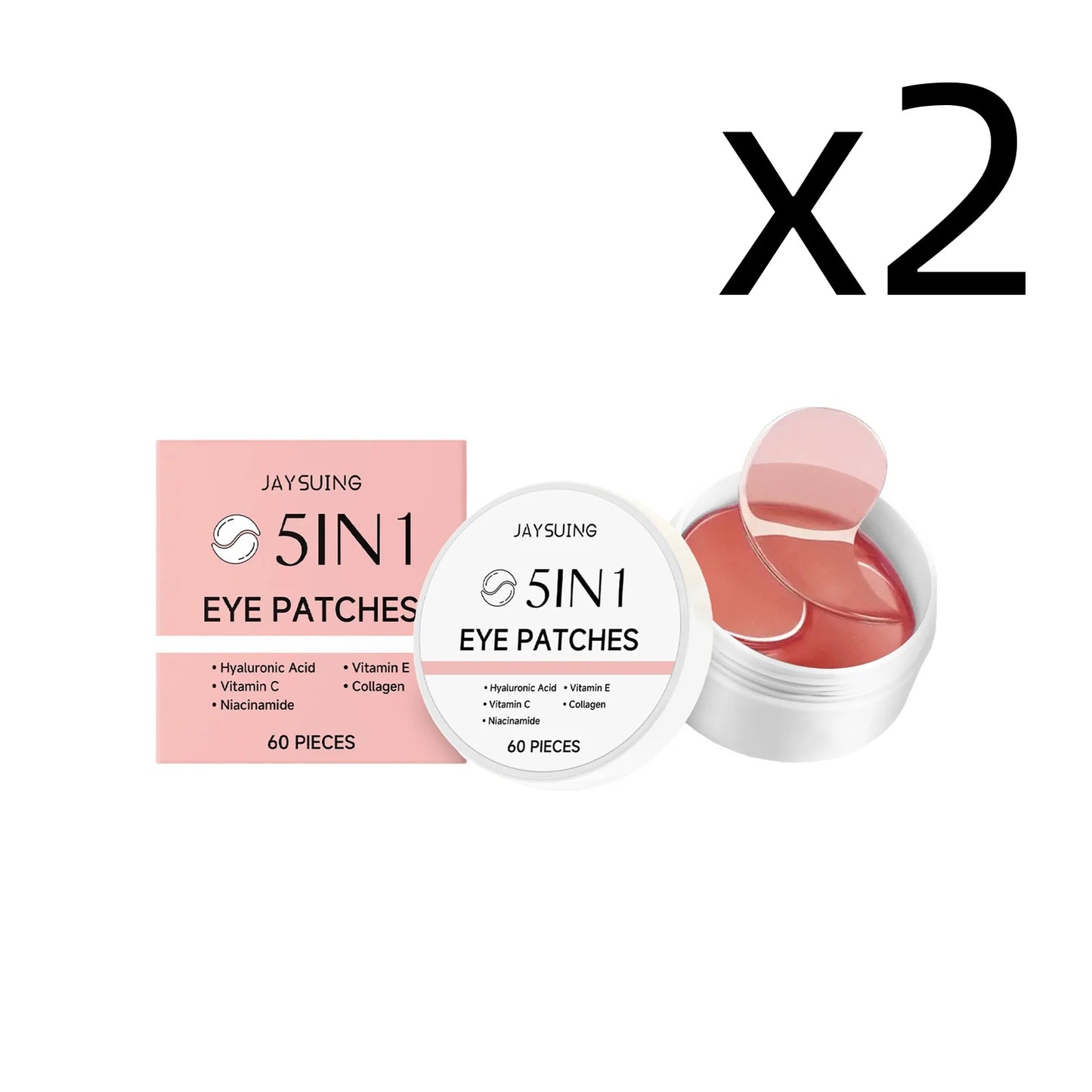 Collagen Eye Mask Deep Brighten Moisturizing Reduce Melanin Dilute Fine Lines Increase Skin Elasticity Hyaluronic Acid Eye Patch Peaceful Pleasures Health and Wellness 2x60 PCS