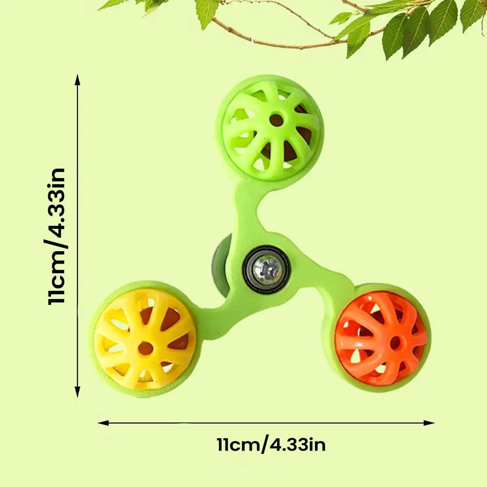 Rotating Windmill Parrot Toy with Bells – Bird Cage Enrichment
