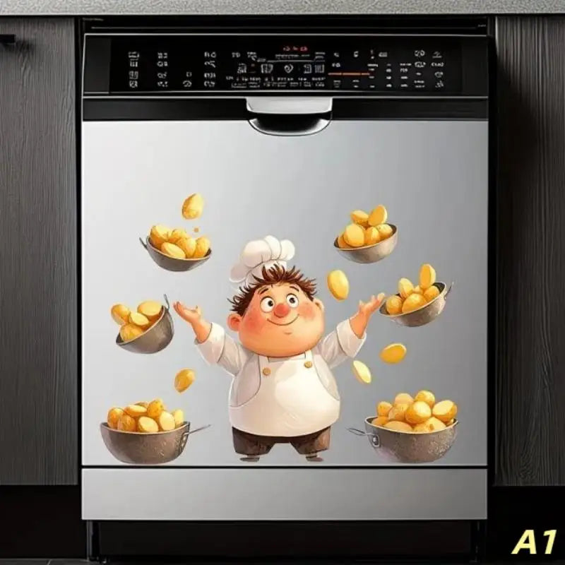 Chef Kitchen Stickers – Fun Removable PVC Appliance Decals