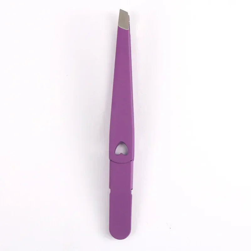 3pcs Beard plucking tweezers oblique mouth, men's beard clip, eyebrow clip plucking pliers Peaceful Pleasures Health and Wellness PURPLE