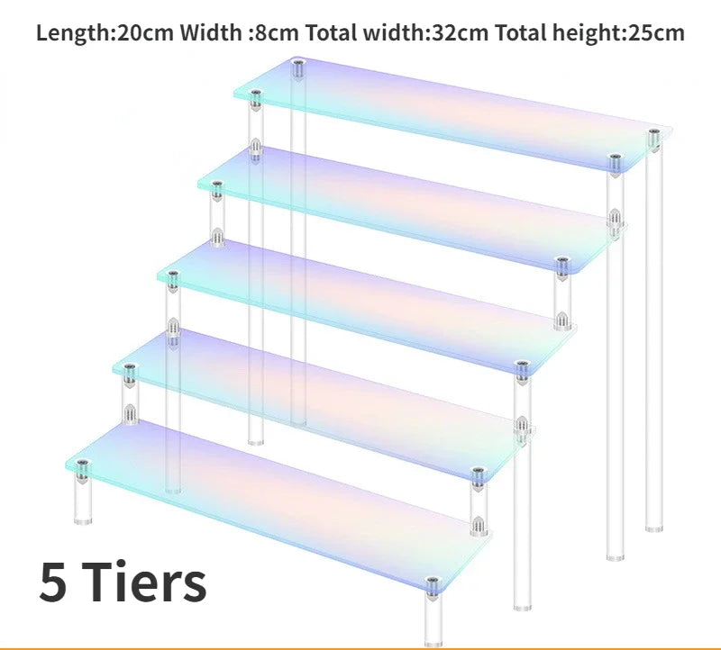 Iridescent Acrylic Display Riser Stand 1–5 Tier | Figures & Cupcakes