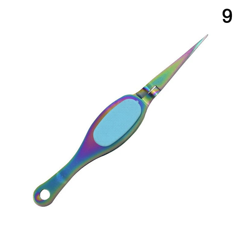 Reverse Tweezers Straight Curved Tweezer X-shaped Stainless Steel Multifunctional Eyelash Curler Extension Antislip Makeup Tool Peaceful Pleasures Health and Wellness 9