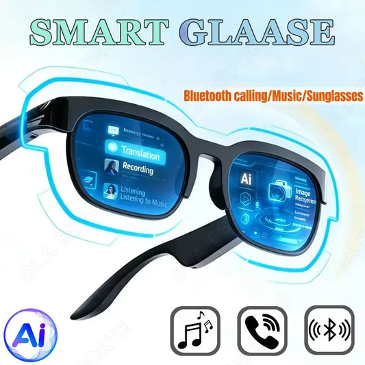 New Camera Control Smart Glasses Music Sunglasses Headphones Wireless Bluetooth Call Headset HIFI Audio glasses For Android IOS Peaceful Pleasures Health and Wellness