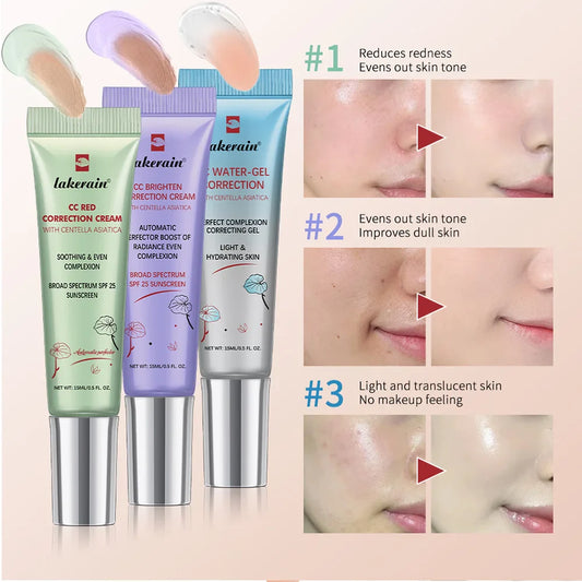 3-Piece Centella CC Cream Korean Liquid Foundation Set CC Cream Foundation Oasis Select