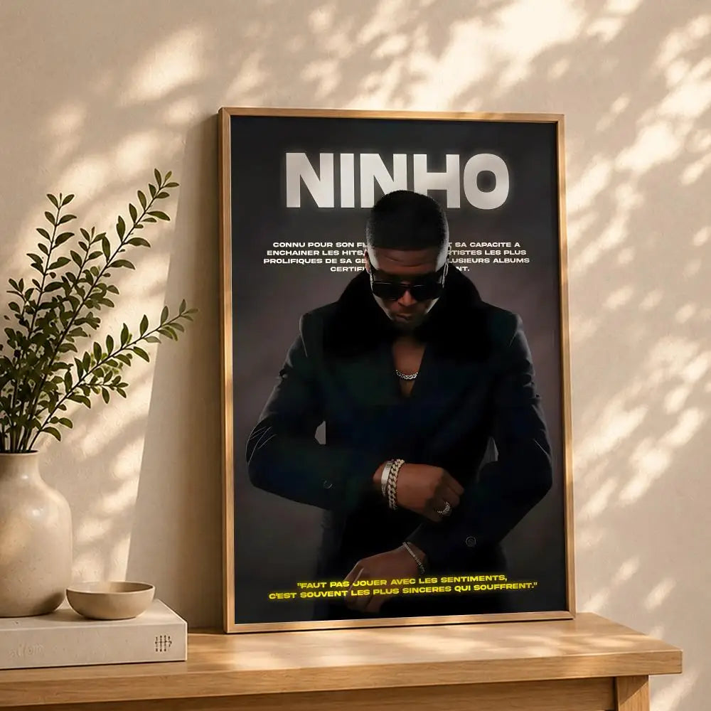 Rapper N-NinhoS HD Self-Adhesive Waterproof Wall Art Poster Wall Art Poster Peaceful Pleasures Health and Wellness White15 40X50cmNoframe