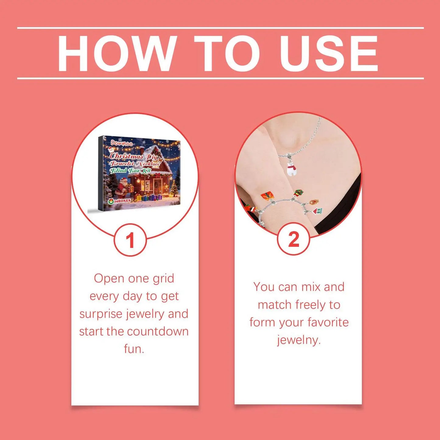 Christmas 24-Day Countdown Necklace Making Kit for Girls & Teens