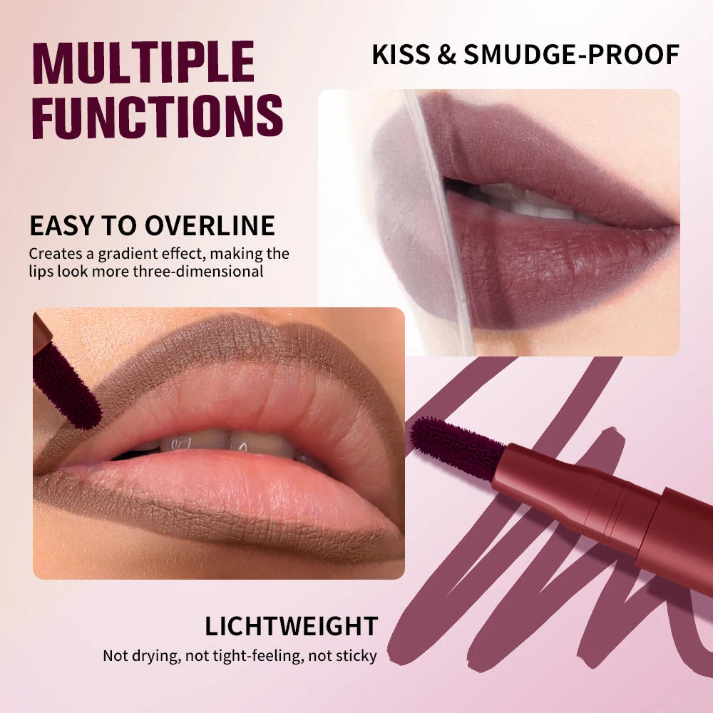 Lakerain Lip Contour Lip Stain Pen Smudge-proof Non-stick Cup Moisturizing Lip Makeup Cosmetic 2-in-1 Lip Stain & Liner Peaceful Pleasures Health and Wellness