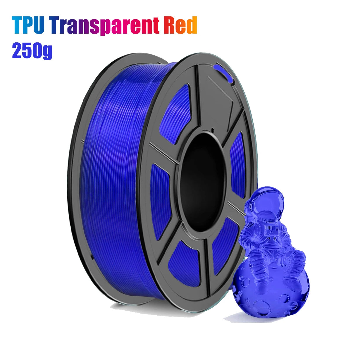 DINGSUN 3D 1.75mm Transparent TPU Filament Shore 95A Flexible