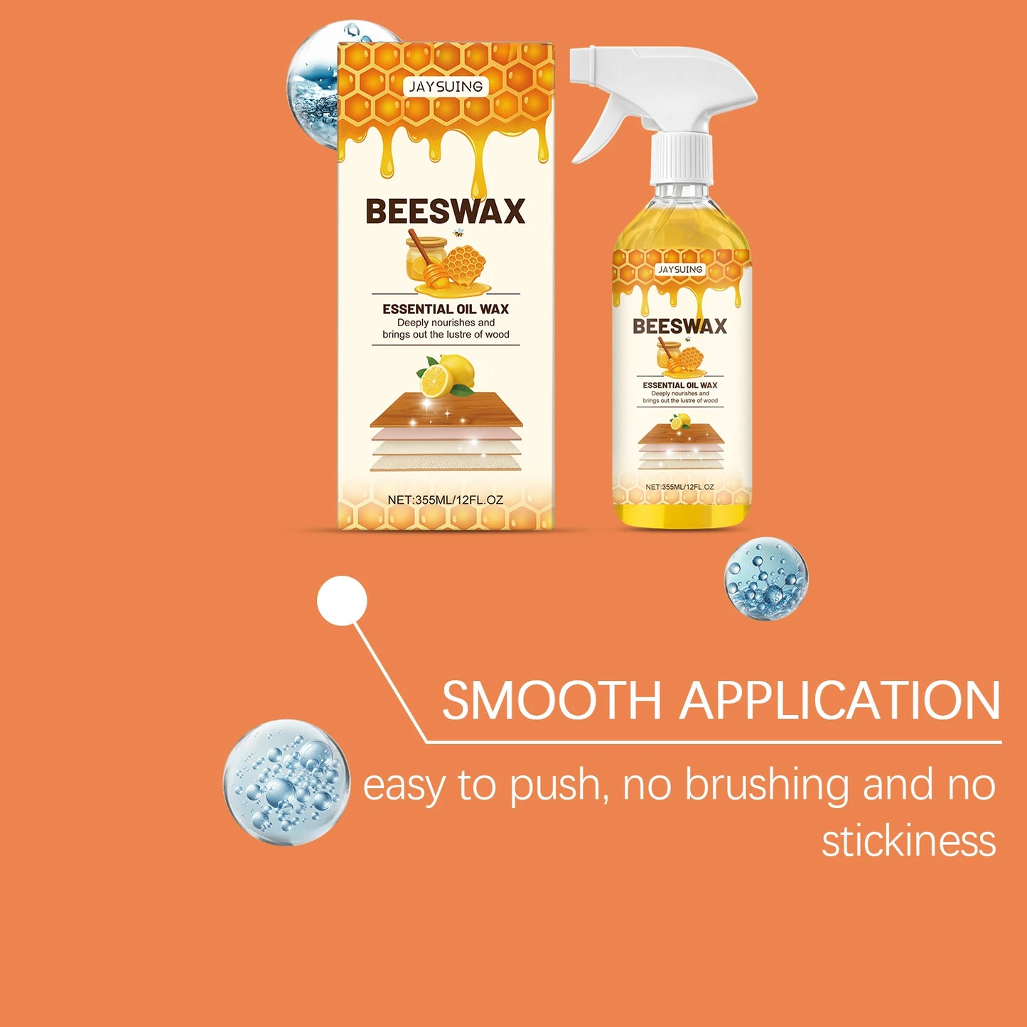 Beeswax Furniture Spray 355ml – Clean, Polish & Restore Wood Furniture Polish Spray Peaceful Pleasures Health and Wellness
