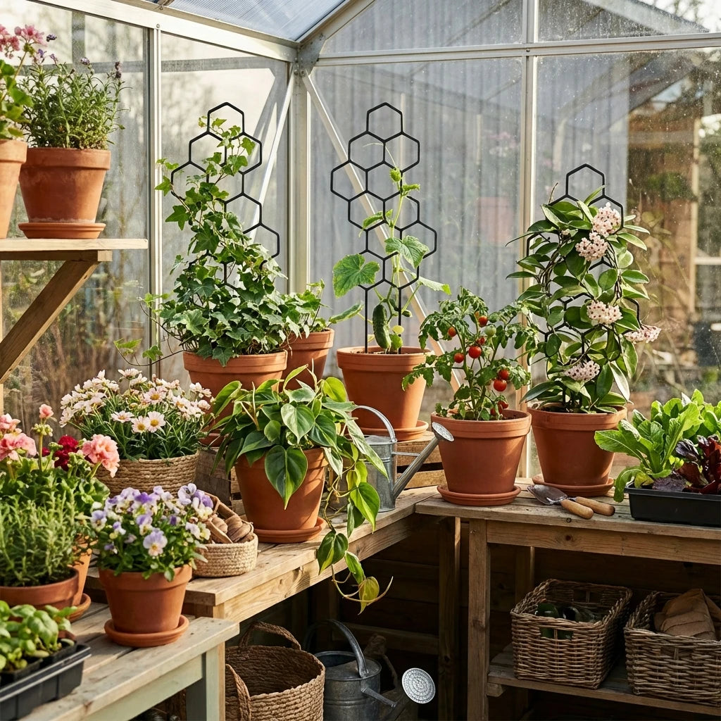 Honeycomb Plant Trellis | Indoor & Outdoor Climbing Support Stake Plant Trellis Stake Peaceful Pleasures Health and Wellness