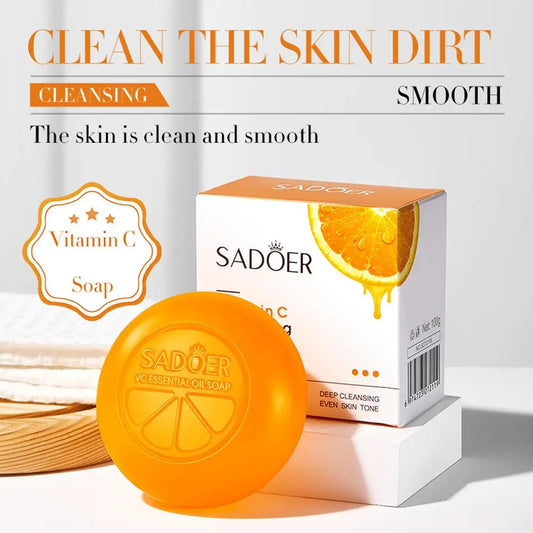 SADOER Vitamin C Orange Brightening Soap – 100g Handmade Bar Brightening Bar Soap Oasis Select