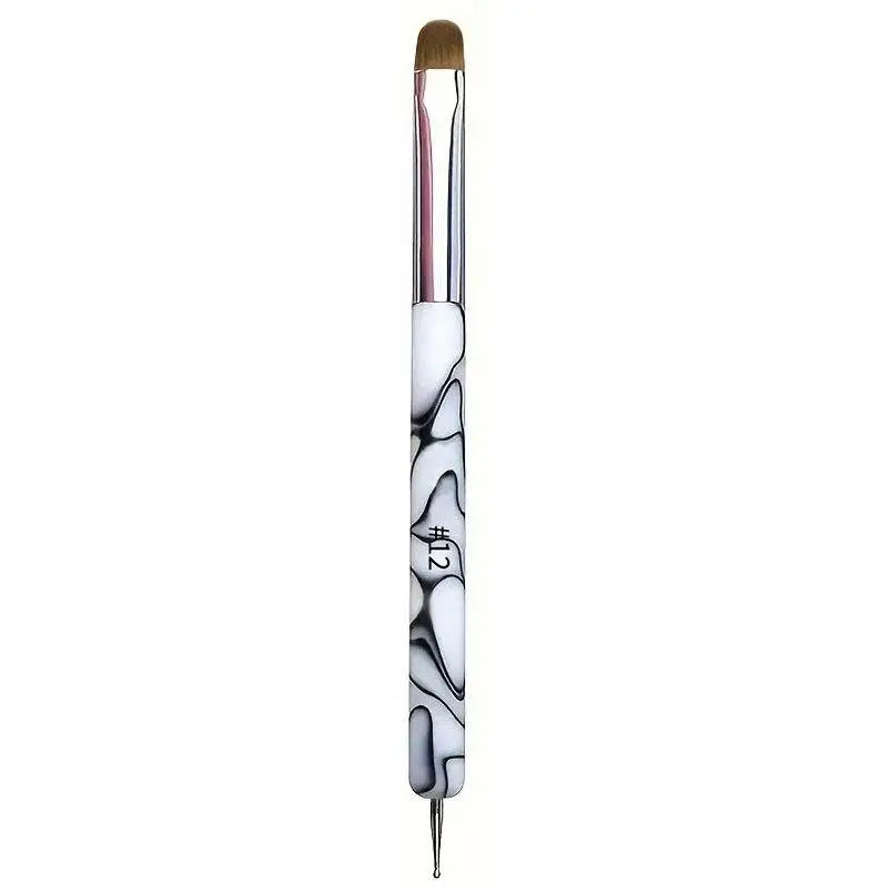 French Dual End Beginner High Quality Painting Manicure Tool Acrylic Drawing Nail Art Brush Nail Art Rhinestone Gel Dotting Pen Peaceful Pleasures Health and Wellness 12 White
