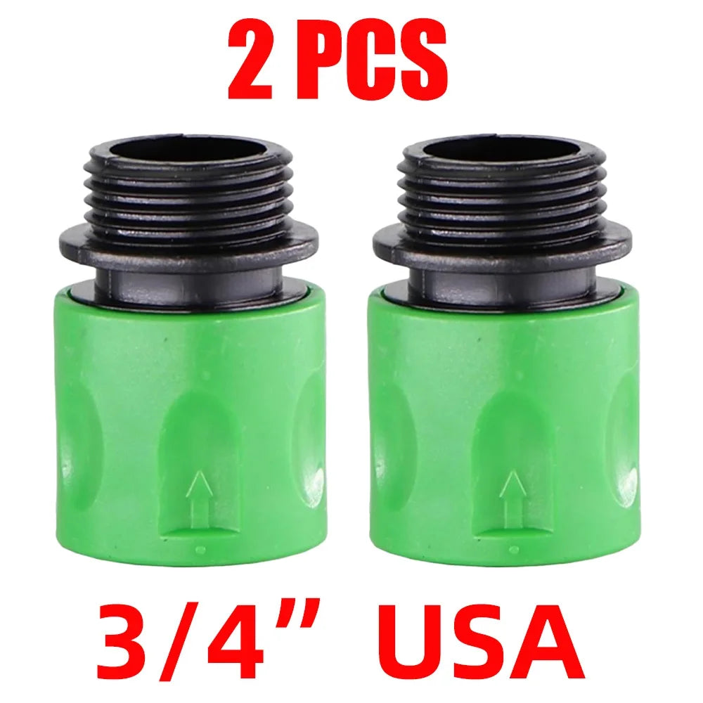 EURO USA 3/4 Inch Male Threaded Quick Connector Drip Irrigation Watering System Joint Nipple Tap Hose Adapter for Garden Tubing Peaceful Pleasures Health and Wellness l-2PCS-USA