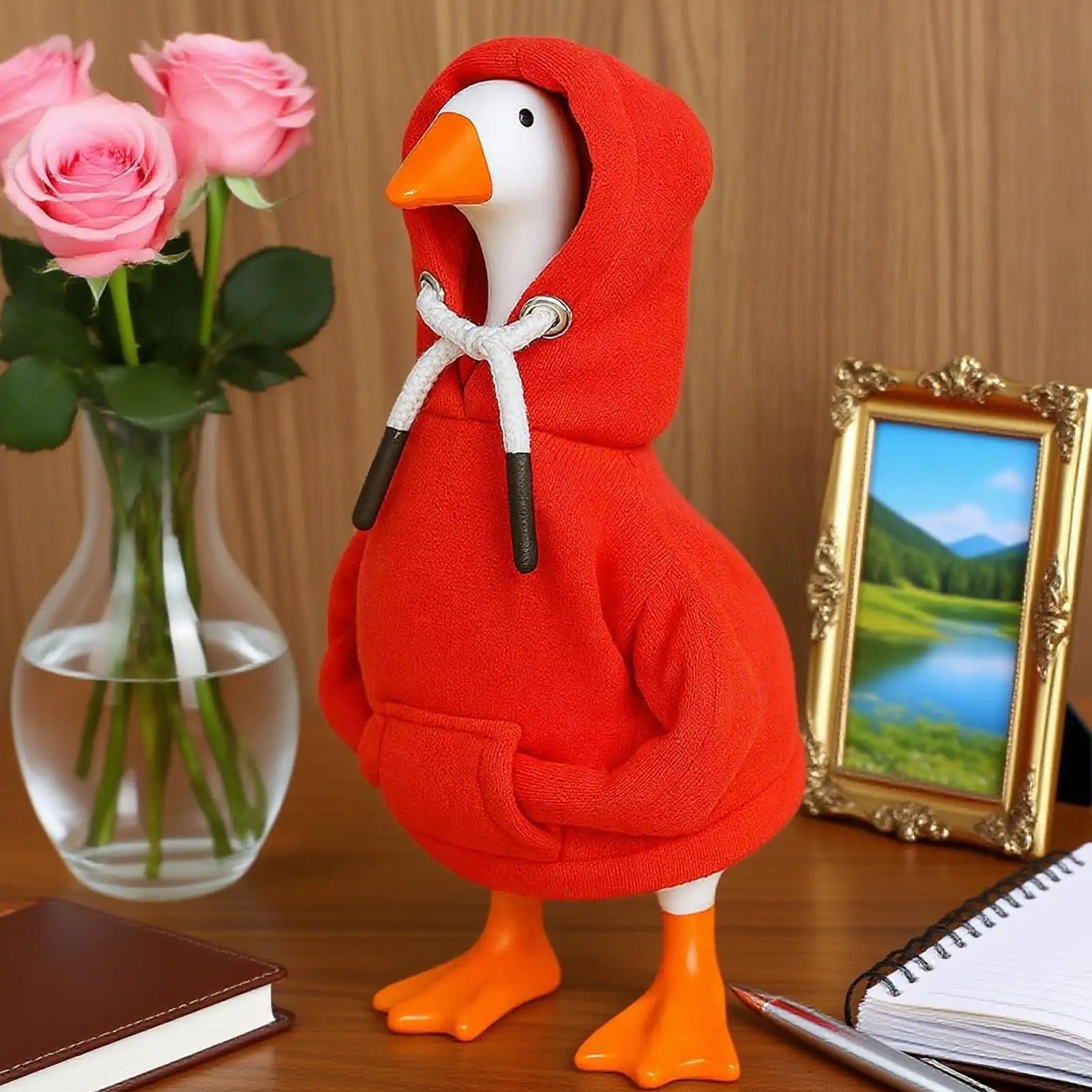 7 Inch Desk Geese Hoodies Outfit Tabletop Animal Costume Decor, Porch Outdoor Party Holiday Decoration Supplies Peaceful Pleasures Health and Wellness