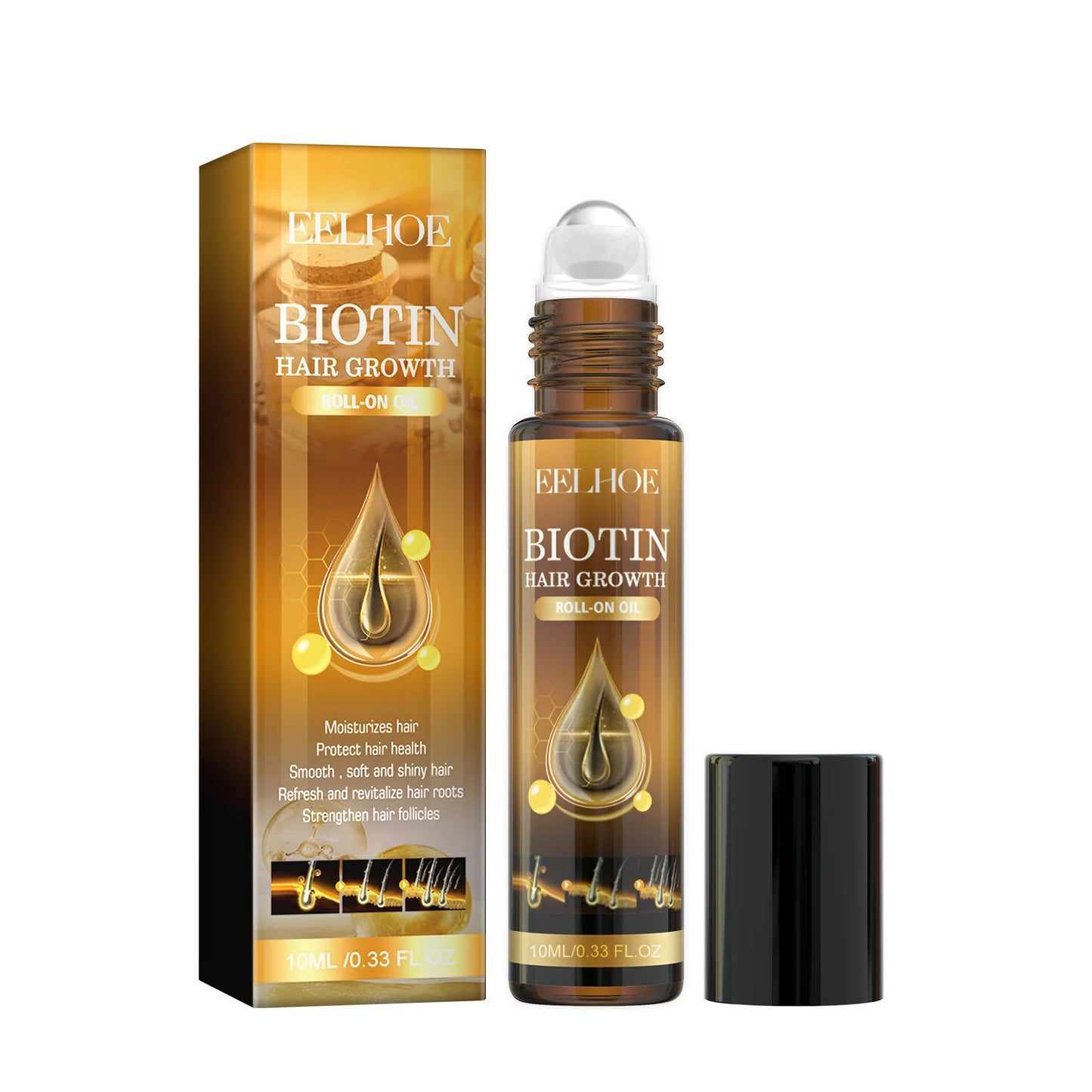 Biotin Hair Growth Products Fast Growing Oil Conditioner Frizz Damaged Repair Hair Thinning Soap Nourish Root Dense Hair Shampoo Peaceful Pleasures Health and Wellness Hair Roller 10ml