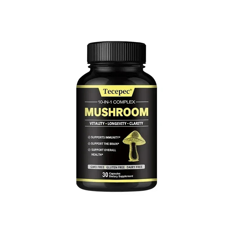 Mushroom Complex with Lion's Mane and Reishi, Brain Supplement That Helps Boost Memory and Focus, Fights Stress & Daily Wellness Peaceful Pleasures Health and Wellness 30 count -1 bottle