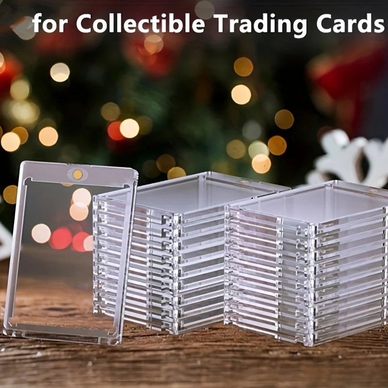 10-Pack Magnetic Card Holders – UV-Resistant Transparent Storage