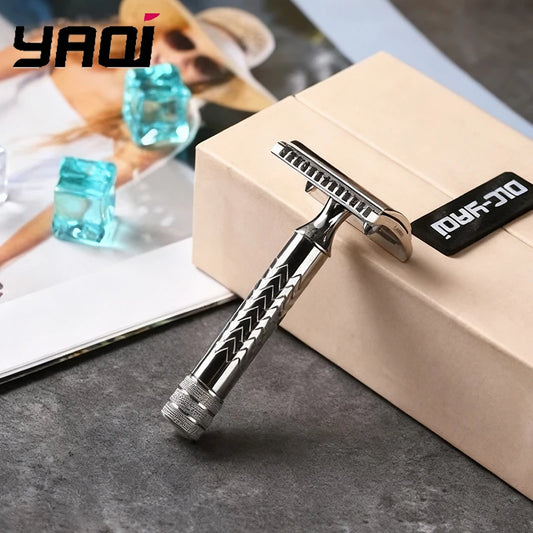 Yaqi CASTOR Stainless Steel Safety Razor 0.45mm Blade Gap 79MM Length And 13MM Dameter Handle For The Ideal Choice Shaving Peaceful Pleasures Health and Wellness
