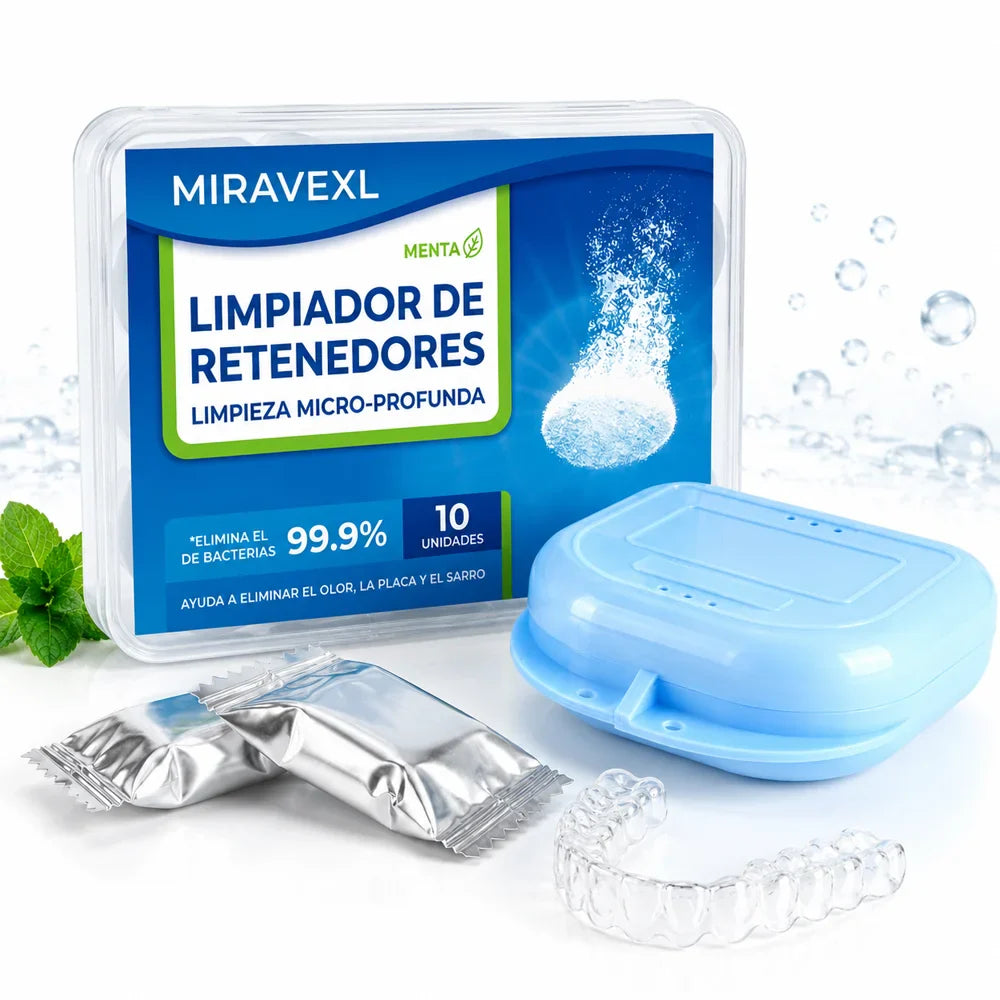 MIRAVEXL Denture & Retainer Cleaning Tablets + Storage Box