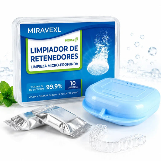 MIRAVEXL Denture & Retainer Cleaning Tablets + Storage Box Denture Cleaning Set Oasis Select