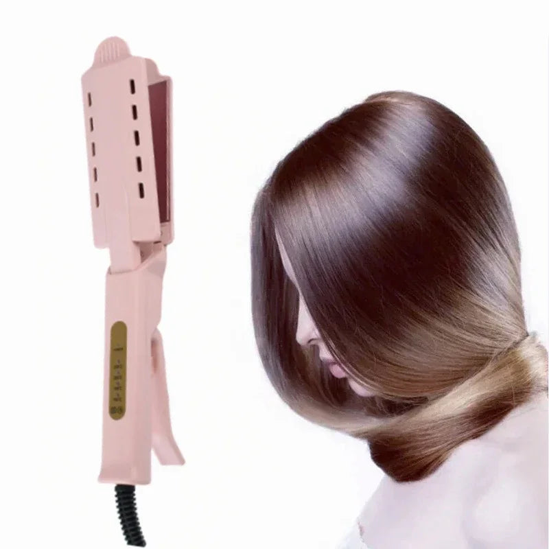 Pink Hair Straightener Four-gear Temperature Adjustment Ceramic Tourmaline Ionic Flat Iron Hair Straightener Women Widen Panel Peaceful Pleasures Health and Wellness