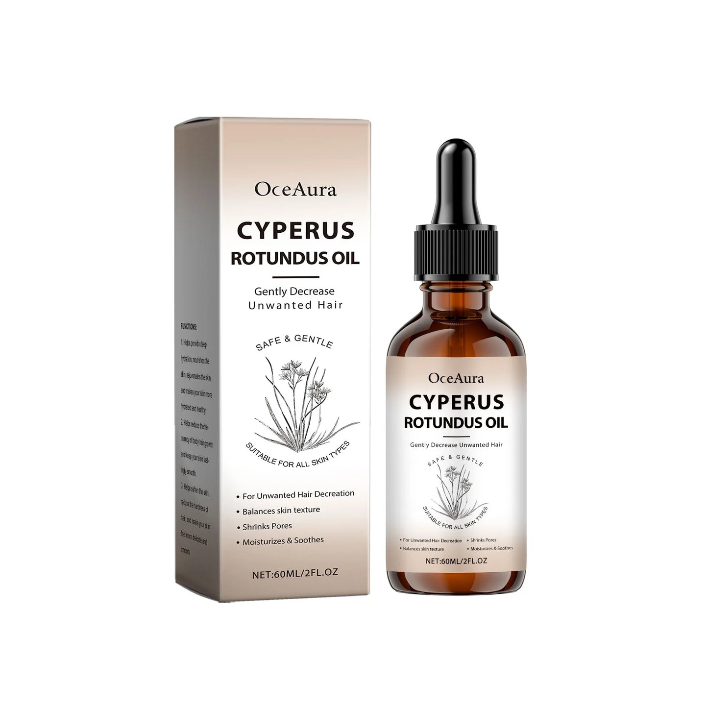 OceAura 60ml Post-Hair Removal Body Oil | Hair Inhibitor