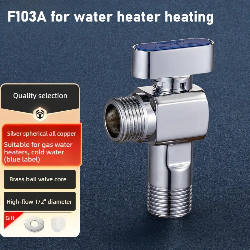 Brass High Flow Ball Valve – Angle Valve for Gas & Water Heater