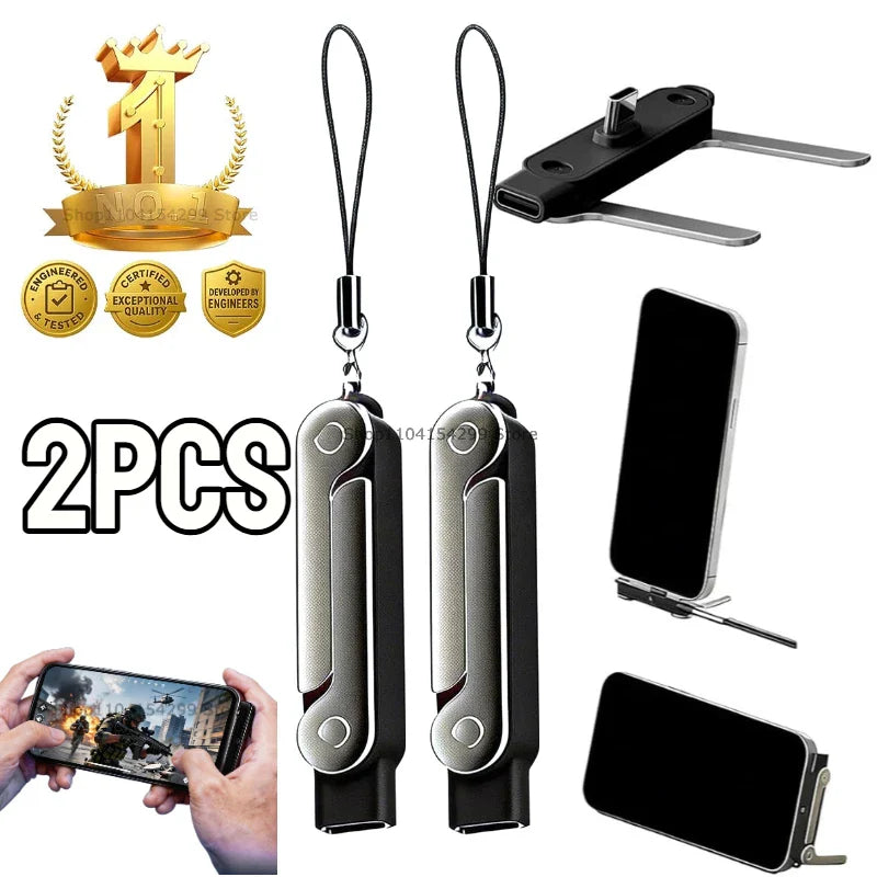 240W USB-C Flat Cable with Foldable Phone Stand Holder