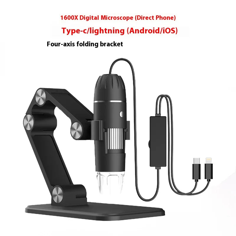 Three In One Usb Microscope with 1600X Magnification for Android Phones, Computers, and General-Purpose Digital Microscopes Peaceful Pleasures Health and Wellness