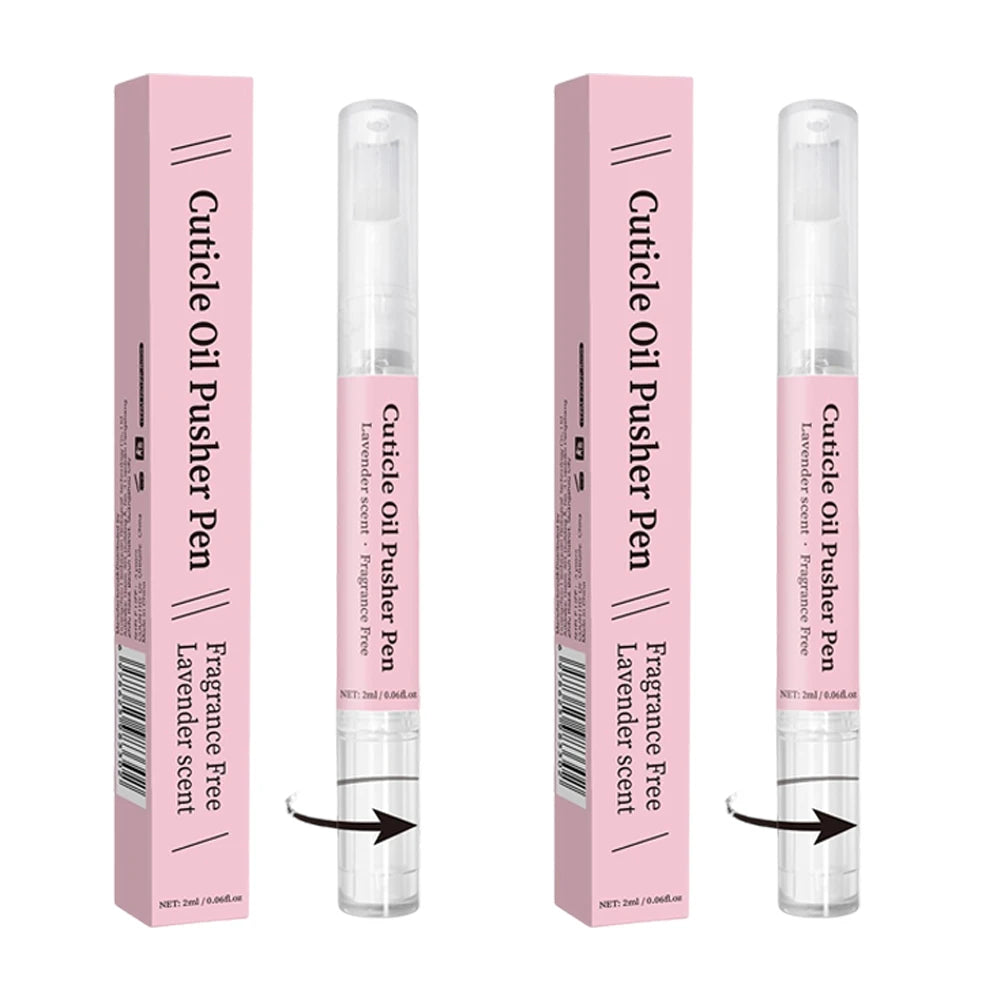 Cuticle Pusher & Oil Pen, 2ml Rose/Lavender Scented Nail Care Pen, Gentle Cuticle Remover for Dry & Damaged Nails, Moisturize Peaceful Pleasures Health and Wellness 2PCS