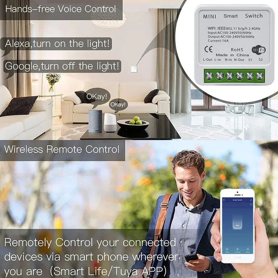 WiFi Smart Switch 16A 20A 433Mhz Receiver Breaker Tuya Smart Life App Remote Supports 2-way Control Works with Alexa Google Home Peaceful Pleasures Health and Wellness