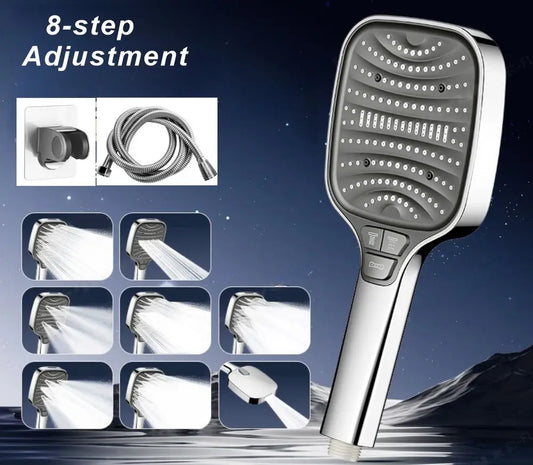 8-Mode Rainfall Shower Head | High Flow & Water Saving Handheld Shower Head Oasis Select
